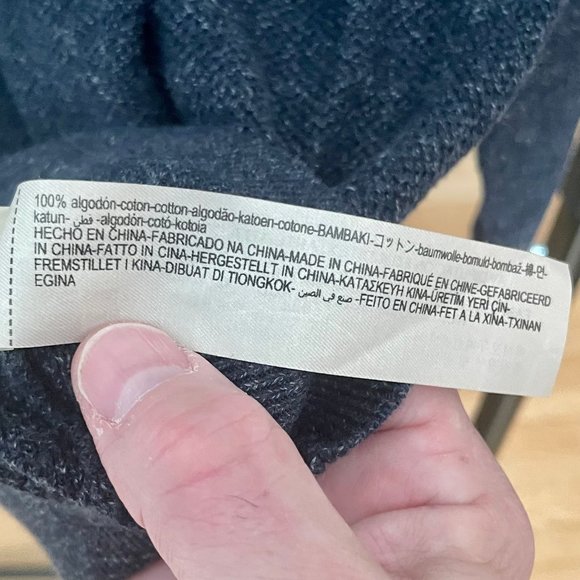 Massimo Dutti Women’s Pullover Sweater Crew Neck 100% Cotton Blue Marled Size L - Picture 5 of 8